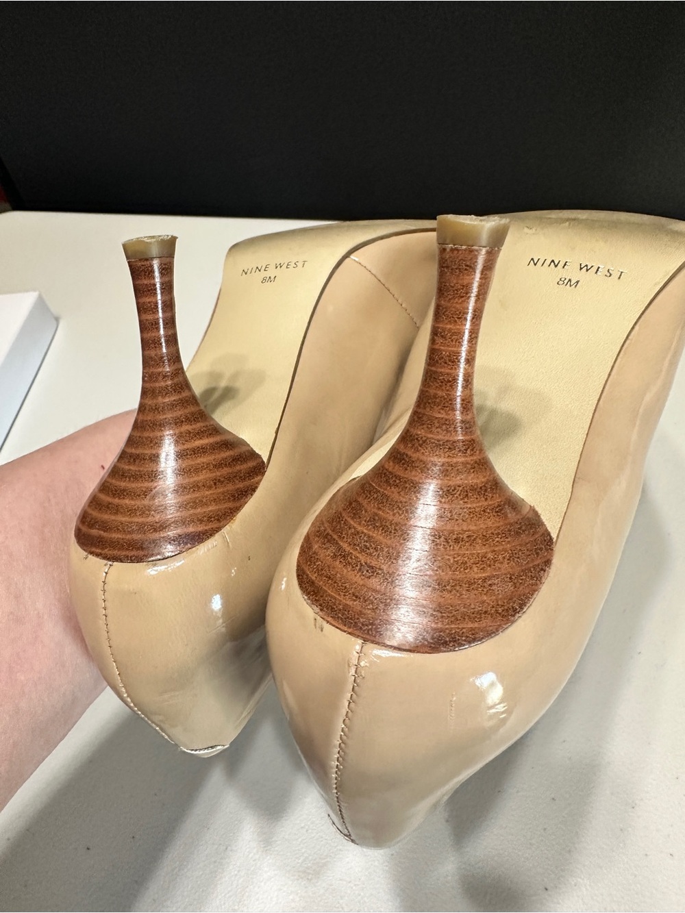 Nine West Nude Patent Pointed-Toe Heels - Picture 5 of 6